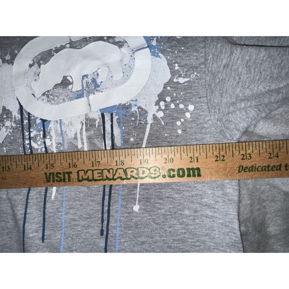 Ecko Unltd Rhino T Shirt Drip Paint Streetwear Y2K Style Heather Gray Mens XL - Picture 8 of 16